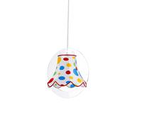 Sospensione Diametro 40 cm Stella Bianco Pois Multicolor,design Walter Sbicca realizzato in Cristallo acrilico , cotone , metallo, misure 40x30x40 cm multicolor