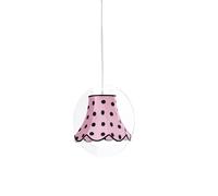 Sospensione Diametro 40 cm Stella Rosa Pois Nero,design Walter Sbicca realizzato in Cristallo acrilico , cotone , metallo, misure 40x30x40 cm multicolor