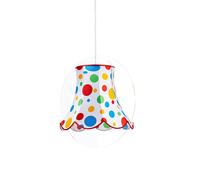 Sospensione Diametro 50 cm Stella Bianco Pois Multicolor,design Walter Sbicca realizzato in Cristallo acrilico , cotone , metallo, misure 50x40x50 cm multicolor