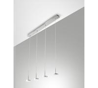 Sospensione Dunk 4 Luci Alluminio Spazzolato Fabas Design Elegante per la Casa