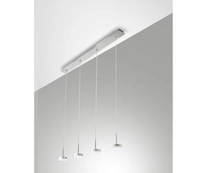 Sospensione Dunk 4 Luci Alluminio Spazzolato Fabas Design Elegante per la Casa