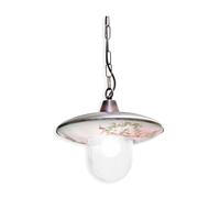 Sospensione Esterno Classica Latina Metallo Ceramica Nero Sfumato 1 Luce E27