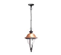 Sospensione Esterno Classica Tatum Alluminio Nero Rame 1 Luce E27 Ip44