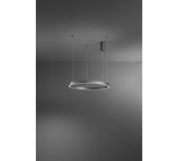 Sospensione Etere in metallo e alluminio grigio a LED 72W 5040Lm 3000K diffusori in silicone dimmerabile d.81cm