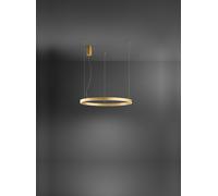 Sospensione Etere in metallo e alluminio oro a LED 72W 5040Lm 3000K diffusori in silicone dimmerabile d.81cm