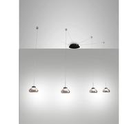 Fabas Luce LED sospensione Arabella 4 luci, nero/grigio/trasp Fabas Luce