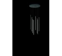 SOSPENSIONE GENIUS MULTIPLA 8 LUCI NERO TONDA D.48CM 3000K 3600LM 84W DIMMERABILE