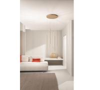 SOSPENSIONE GENIUS MULTIPLA 8 LUCI ORO TONDA D.48CM 3000K 3600LM 84W DIMMERABILE