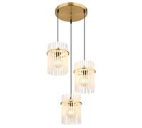 Globo Lighting Gorley lampada sospesa 3x60 W bianco-nero-oro 15698-3HRM