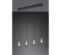 Sospensione Grid 4 diffusori nera e ottone R31374032