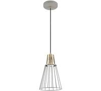 Sospensione GTV KALIOPE, plafoniera, 8143, AC220-240V, 50/60Hz, 1*E27, max. 40 W, IP20, diametro 18 cm, singolo, grigio/oro