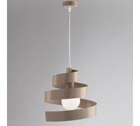 Sospensione Helix in ferro laccato tortora 1 luce, altezza 23 Cm, Cavo allungabile fino a 123, larghezza 30 Cm Tortora