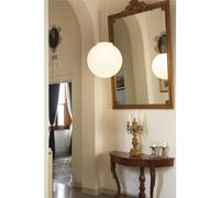 Sospensione in polimero di metacrilato Palla dimensioni Grande a due Lampade Ø 60xh60 cm colore filo 1,6 mt bianco laccato bianco