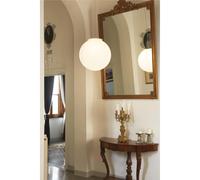 Sospensione in polimero di metacrilato Palla dimensioni Media Ø 50xh50 cm colore filo 1,6 mt bianco laccato bianco