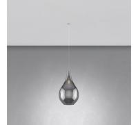 Sospensione Incasso Contemporaneo Drop 2.0 Metallo Cromo Vetro Fumè 1 Luce E27