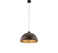 Sospensione Industrial 1 Luce Marcus In Ferro Laccato Ruggine E Oro Diam 35