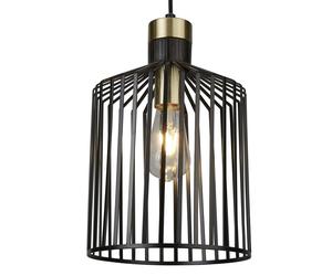 Sospensione Industrial Birg Cage Acciaio Nero Adjustable 1 Luce E27 D22Cm
