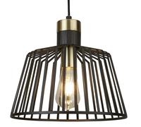 Sospensione Industrial Birg Cage Acciaio Nero Adjustable 1 Luce E27 D30Cm