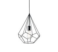 Sospensione Industrial-Minimal Ampolla-3 Metallo Nero 1 Luce E27