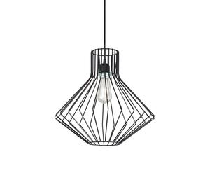 Sospensione Industrial-Minimal Ampolla-4 Metallo Nero 1 Luce E27