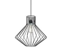 Sospensione Industrial-Minimal Ampolla-4 Metallo Nero 1 Luce E27