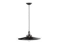 Sospensione Industrial Minimal B&W Metallo Smaltato Nero 1 Luce E27 42Cm