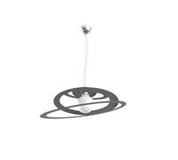 Sospensione Industrial-Minimal Bungee Metallo Antracite 1 Luce E27 D50Cm