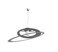 Sospensione Industrial-Minimal Bungee Metallo Antracite 1 Luce E27 D70Cm