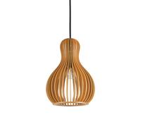 Sospensione Industrial-Minimal Citrus-3 Legno Marrone 1 Luce E27