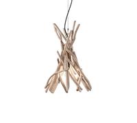 Sospensione Industrial-Minimal Driftwood Legno Marrone 1 Luce E27