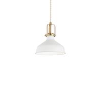 Sospensione Industrial-Minimal Eris-1 Metallo Bianco 1 Luce E27