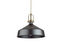 Sospensione Industrial-Minimal Eris-1 Metallo Nero 1 Luce E27