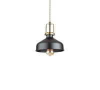 Sospensione Industrial-Minimal Eris-2 Metallo Nero 1 Luce E27