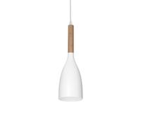 Sospensione Industrial-Minimal Manhattan Legno Bianco 1 Luce E14