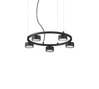 Sospensione Industrial-Minimal Minor Metallo Nero 5 Luci Gx53 9W 3000K