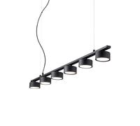 Sospensione Industrial-Minimal Minor Metallo Nero 6 Luci Gx53 9W 3000K