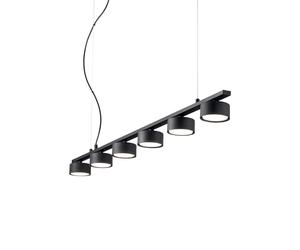 Sospensione Industrial-Minimal Minor Metallo Nero 6 Luci Gx53 9W 3000K