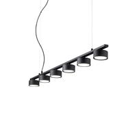 Sospensione Industrial-Minimal Minor Metallo Nero 6 Luci Gx53 9W 3000K