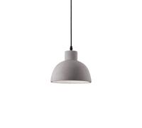 Sospensione Industrial-Minimal Oil-5 Metallo Cemento Grigio 1 Luce E27
