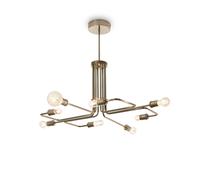 Sospensione Industrial-Minimal Triumph Metallo Ottone 8 Luci E27 [EEK: A++]