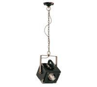 Lampadario Vintage Industrial Ferro E Ceramica Nero 1 Luce E27