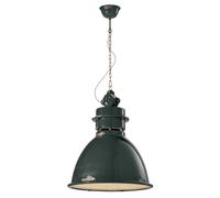 Lampadario Industrial Ferro E Ceramica Vintage Nero 1 Luce E27 50Cm