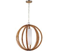 Sospensione Industrial Nordica Allier Legno Acciaio 1 Luce E27 D66Cm