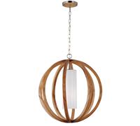 Sospensione Industrial Nordica Allier Legno Acciaio 1 Luce E27 D66Cm