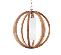 Sospensione Industrial Nordica Allier Legno Chiaro Acciaio 1 Luce E27 D52Cm