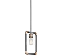 Sospensione Industrial Nordica Imahn Acciaio Nero Ottone 1 Luce E27