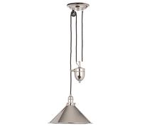 Sospensione Industrial Nordica Provence In Acciaio Nichel Lucido 1 Luce E27