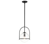Sospensione Industrial Nordica Somerset Acciaio Nero Vetro 1 Luce E27