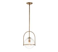 Sospensione Industrial Nordica Somerset Acciaio Ottone Antico Vetro 1 Luce E27