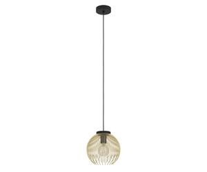 Sospensione Industrial-Nordico Acciaio Nero E Oro 1 Luce E27 D.23,5Cm